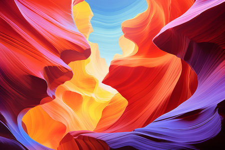Antelope Slot Canyon: Exploring the Vibrant Waves Within Sandstone Wallsの素材