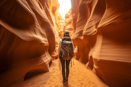 Adventures of a Solo Backpacker: Exploring the Enchanting Zebra Slot Canyon in Escalante, Utahの素材