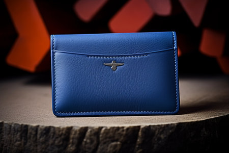 The Luxurious Texture of Blue Leather Card Slot Walletの素材
