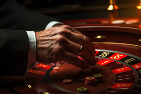 High Stakes: The Thrill of the Hand Pushing the Casino Buttonの素材