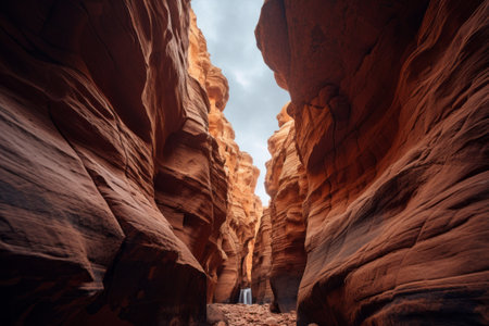 Embracing Nature's Marvels: Gazing at the Sky in a Slot Canyonの素材