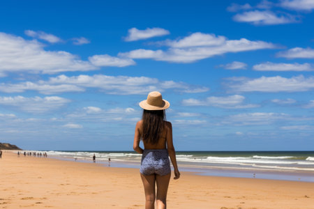 Fateful Encounter: The Woman on Casino Beach on April 6, 2018の素材