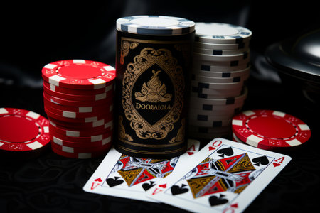 The Perfect Combo: Unveiling the Charm of Blackjack Playing Cards and Casino Poker Chips in a Relaxeの素材