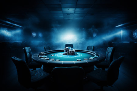 Relaxed Vibes at the Blue Poker Table - Aesthetic 3:2 Backgroundの素材