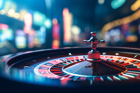 Immerse Yourself in the Enigmatic Glow of a Blurred Casino Roulette Room: Unveiling the Mesmerizingの素材