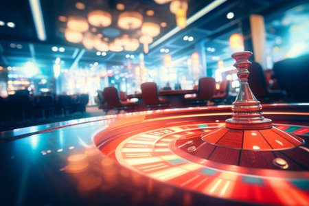 Casino Dreams: A Tranquil Background of Blurred Interiors for Your Screenの素材