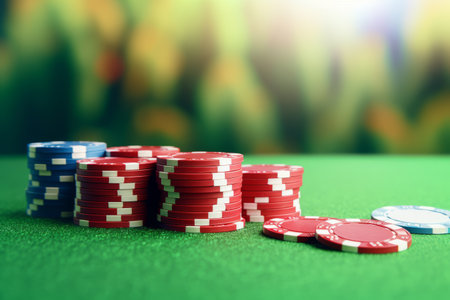 Relaxed Ambiance on the Green: A Casino Chip Extravaganza with @irag439995の素材
