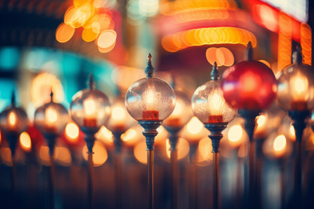 Nostalgic Glitter: Illuminated Vintage Bulbs Dazzle on Freemont Street, Las Vegasの素材