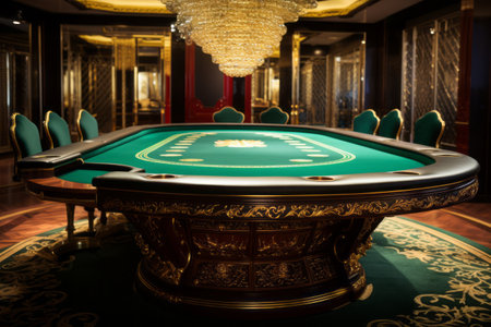 The Opulent Serenity of a Luxury Casinos Gambling Table - An Irresistible Retreat to Unwind (@irag4の素材