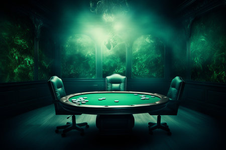 Relaxed Atmosphere: Green Poker Table Background AR 3:2の素材