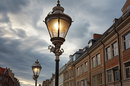 Illuminating the Night: Discovering the Beauty of a Street Lamp in Copenhagenの素材