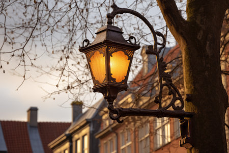 Glowing Guidepost: The Enchanting Street Lamp of Copenhagenの素材