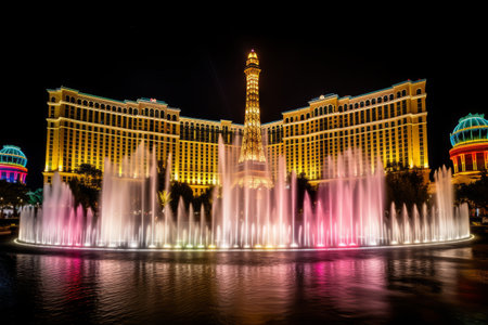 Breathtaking Fountains of Bellagio: Captured in Relaxed Splendor by @irag439995の素材