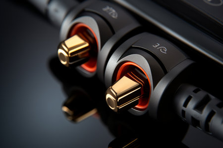 Immersive Music Experience: Close-Up Guide on Connecting Headphones to Stereo Set's Headphone Jack Slotの素材