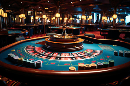 The Glittering Allure: Las Vegas Casino Tables Beckon Gamblers and Tourists to Wager their Luckの素材