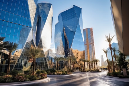 Glamour and Luxury Unite: Exploring the Skyscrapers of Downtown Las Vegas, featuring the Waldorf Astの素材