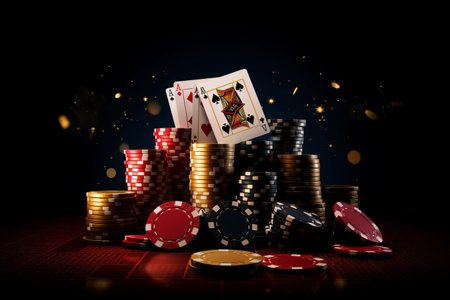Shuffling Luck: A Striking Golden Poker Template for Casino Enthusiastsの素材
