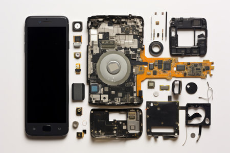 Unveiling the Inner Workings: Exploring a Disassembled Push-Button Mobile Phoneの素材