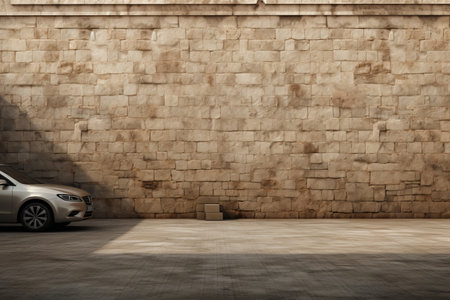Desolate Istanbul: An Abandoned Parking Lot Enclosed by a Stone Wallの素材