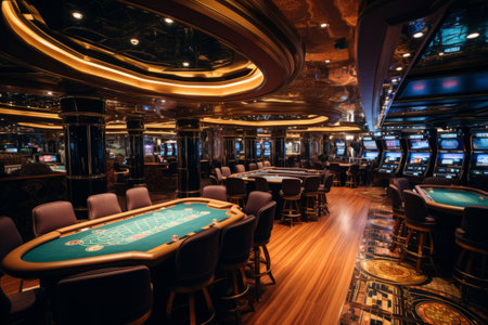 Inside the Luxurious Casino of MSC Orchestra Cruise Ship in Marseille, France - September 10, 2023の素材