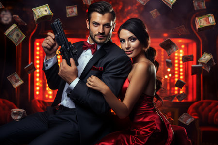 Unconventional Millionaire Success: Couple Shoots their Way to the Casino Jackpot with Money Gunの素材