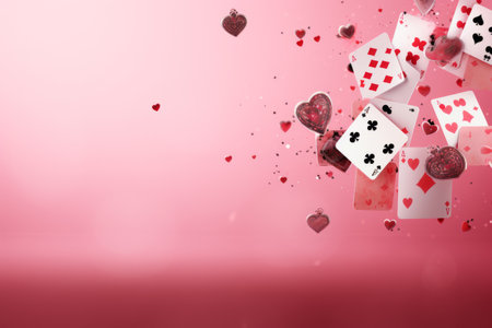 Relaxed in the Pink Background: Playing Cards Take Center Stage!の素材