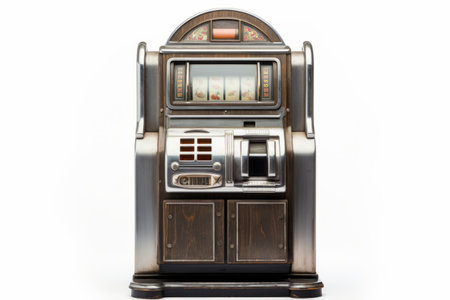 A Vintage Touch: Embracing Nostalgia with an Old Grey Slot Machineの素材
