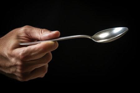 A Study in Precision: The Graceful Grip of a Stainless Steel Slotted Spoonの素材