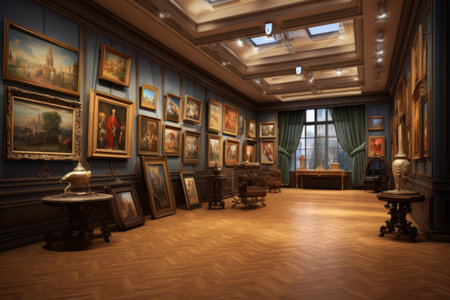 Spectacular Showcase: Unveiling the Splendors of the Exhibition Room at the Art Galleryの素材