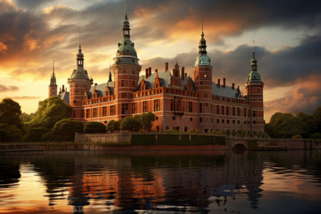 Exploring the Majestic Frederiksborg Castle in HillerÃ¸d, Denmarkの素材