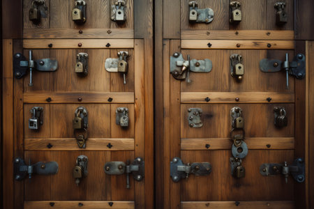 Exploring the Intriguing World of House Door Slots and Padlocks on Wooden Doorsの素材