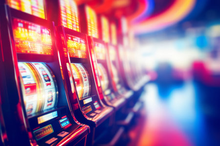 Glimpses of a Whirling Casino: A Captivating Image of an Abstract Blur Slot Machineの素材