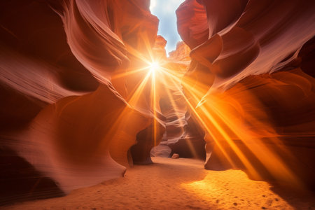 Glimmers of Beauty: Captivating Light Rays in Antelope Canyon, Arizonaの素材