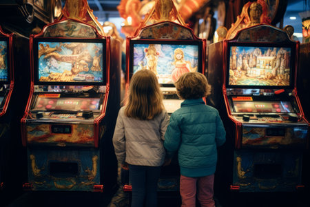 Amidst Controversy, Kyiv Witnesses Alarming Trend of Children Engaging in Slot Machine Activitiesの素材
