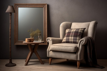 A Reflective Haven: The Perfect Blend of Comfort and Style in the Living Roomの素材