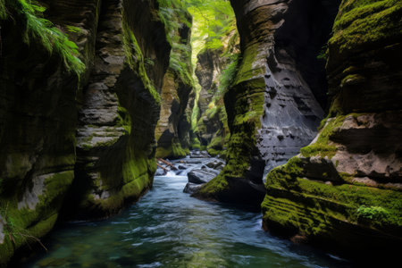 Swiss Alpine Wonderland: Exploring the Enchanting Narrow Slot Canyon Gorge and Revitalizing Thermalの素材