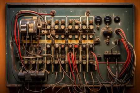 Copper Relics: Unearthing an Old Telecommunication Switchboard Panelの素材