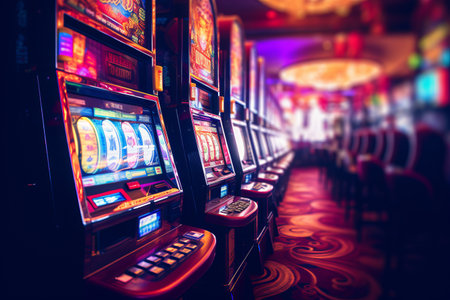 Lost in the Haze: Blurred Illusions of Slot Machines in a Casinoの素材
