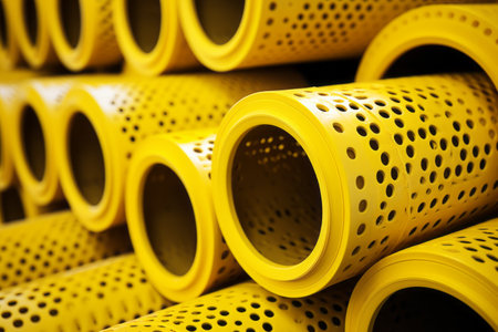 The Spiraling Solution: Unwinding the Perforated Yellow Drainage Pipe with Slots for Efficient Waterの素材