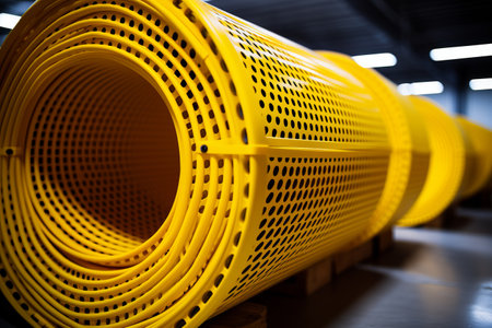 Spiral Twisted Roll of Perforated Yellow Drainage Pipe with Slots: The Ultimate Water Flow Solutionの素材