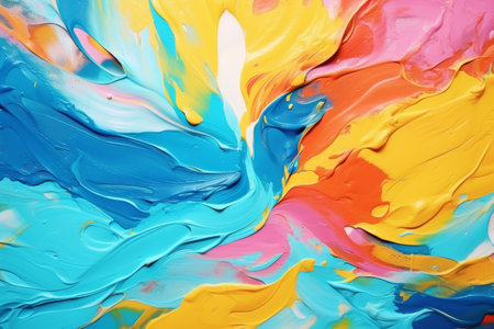 Colorful Canvas: Embracing Abstractness Through Hand-Drawn Oil Paintingの素材