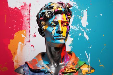 Bust of Ancient Charm: A Colorful Street Style Collage Unleashing Postmodern Creativity in Pop Artの素材