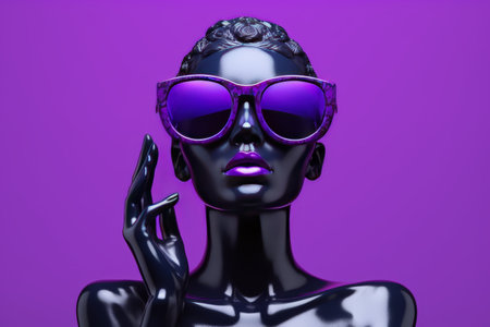 The Iconic Fusion: A Captivating Blend of Ancient Beauty and Contemporary Cool in Surreal 3D Artの素材