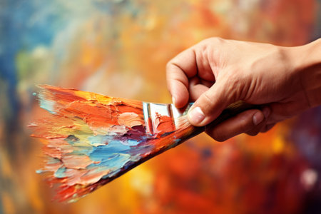 Unleashing the Creative Essence: The Artistic Hand Painting a Masterpieceの素材