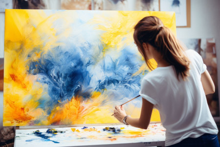 Abstract Expression: A Visual Journey of a Female Artist's Inspiring Hobby of Wax Crayon Paintingの素材