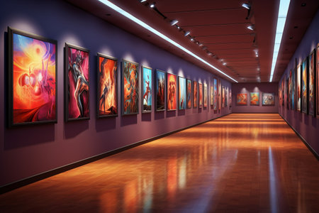 Unveiling Beauty: Journey through the Artwork Exhibition Corridorの素材