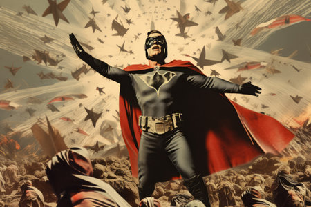 The Majestic Saviors: An Artistic Journey Through a Cape-Wearing Superhero's Rescueの素材