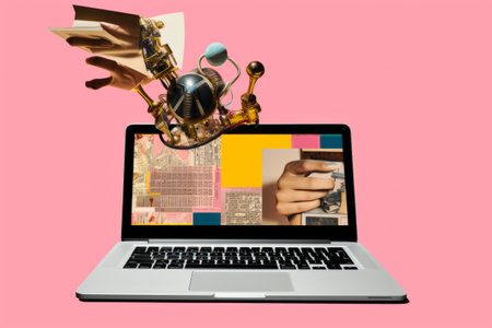 Tech Tune: Breaking Daily News Unveiled Through Vibrant Collage Artの素材