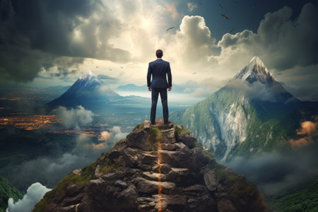 Ascending Heights: Exploring Personal & Professional Growth Through Contemporary Art Collageの素材