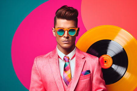 The Vibrant Fusion: A Contemporary Art Collage Celebrating Music, Creativity, and Vintage Styleの素材